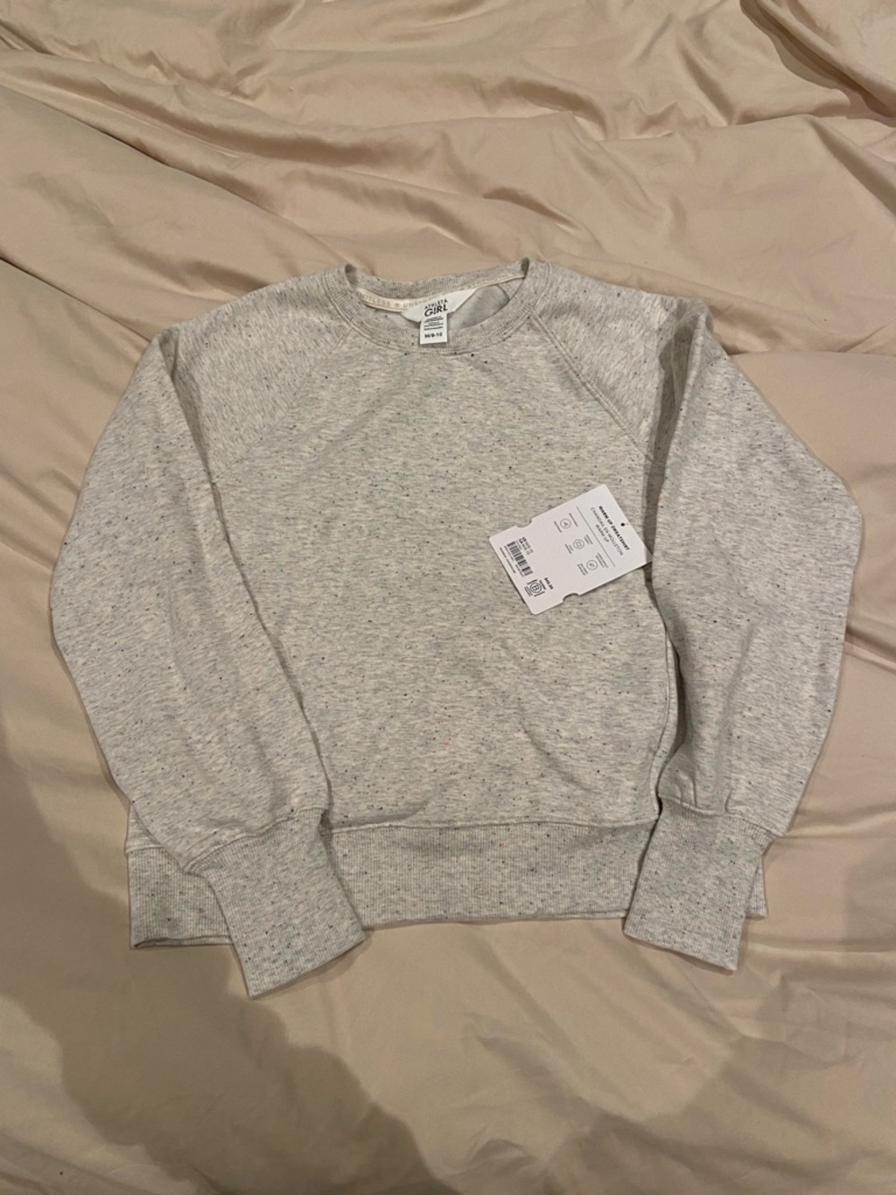 NWT Athleta girl warm up sweatshirt medium speckled gray